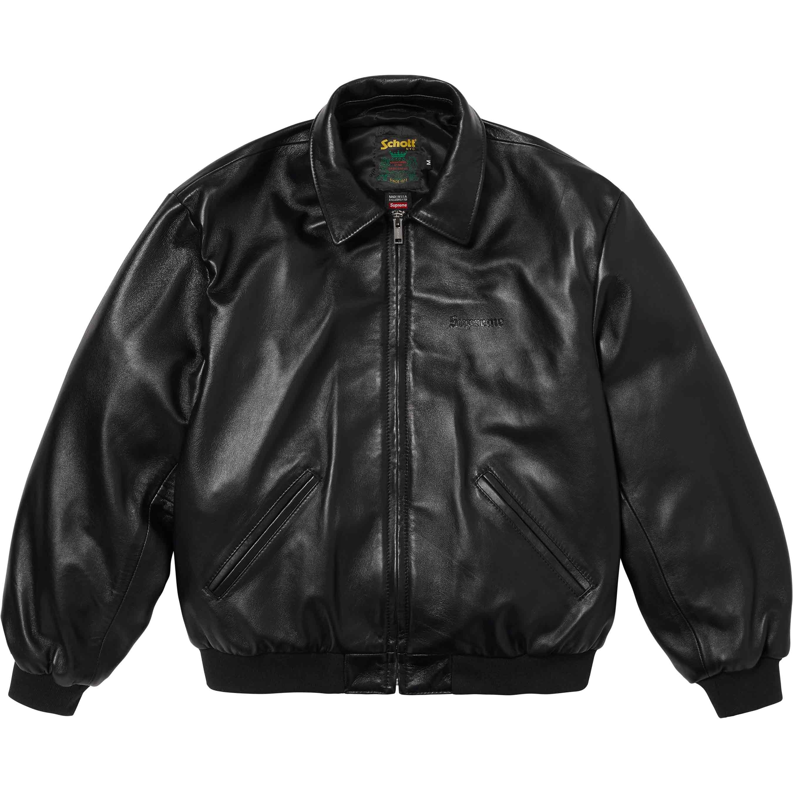 Supreme®/Schott® Hooded Leather Bomber Jacket view 9